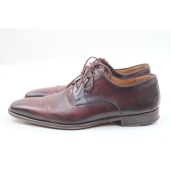 Magnanni Men\'s Brown Leather Derby Lace Up Dress Shoes Size 11.5 Designer main image 11